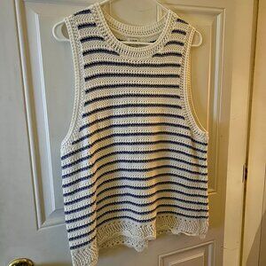 Striped crochet sweater-tank - XL